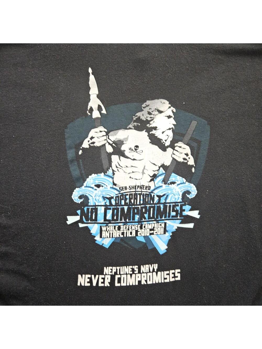 Sea Shepherd T Shirt Men 3XL Operation No Compromise 2010-2011 Neptune's Navy